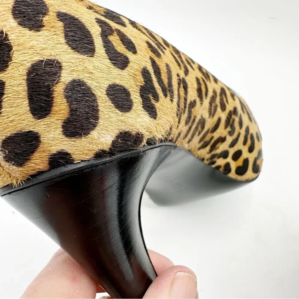 Calvin‎ Klein Retro Colette Trending Leopard Calf Hair Platform Pumps Sz 8